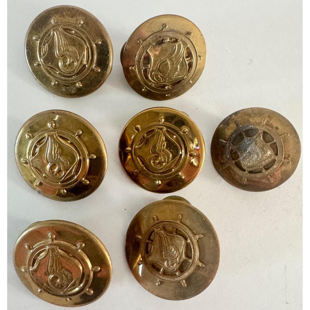 Vintage US Army Transportation Corps Wheel Insignia Metal Button Pins Lot of 7